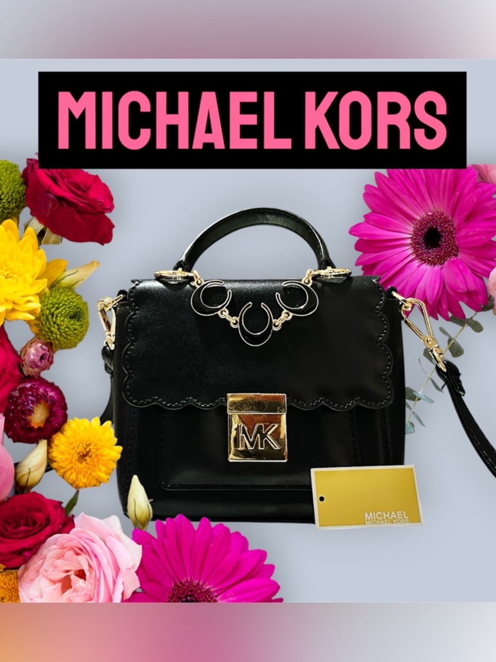 Rare Y2K Michael Kors small crossbody bag Black Leather Satchel - Picture 6 of 17